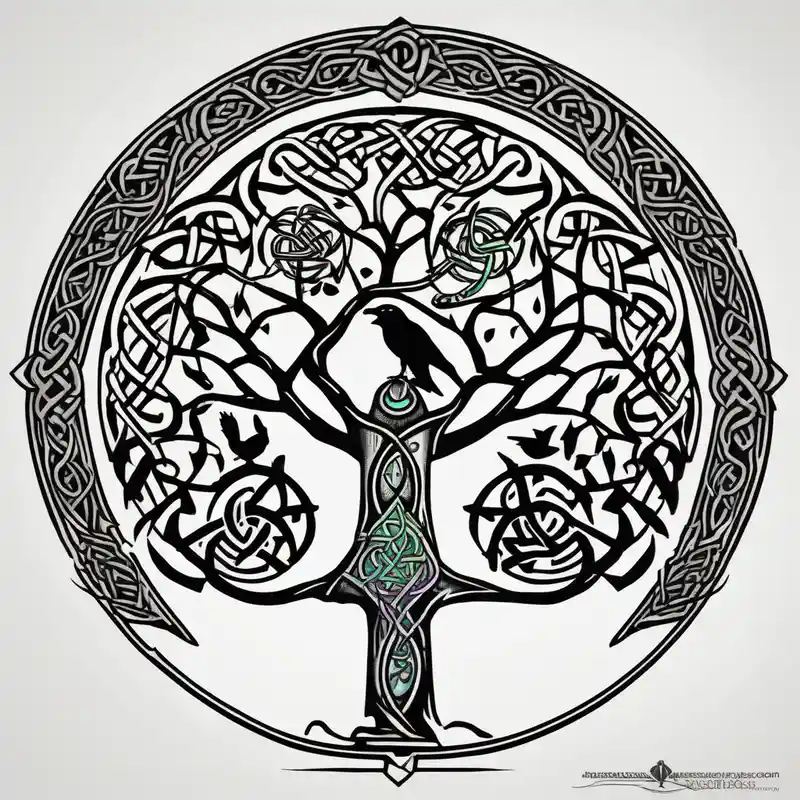 old school style Irish Tattoo Ideas in 2025 about Irish shoulder tattoo and that is non-religious and has a Celtic tree and tribal ravens hello kitty tattoo